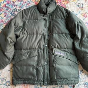 Vintage West Bay Dark Green Puffer Jacket